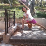 Shelley and Hono the Wonder Chicken Utthita Parsvakonasana