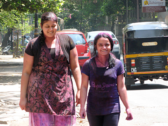 Looking satisfied and happy after Holi celebration.